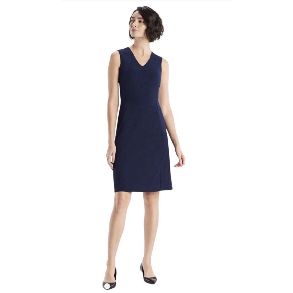 MM Lafleur Women's Annie Dress Deep Indigo Blue Sleeveless A-line Size 16 Career